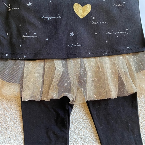 NWT BCBGirls 2 Piece Gold Tutu Set with Shirt and leggings - Picture 4 of 9